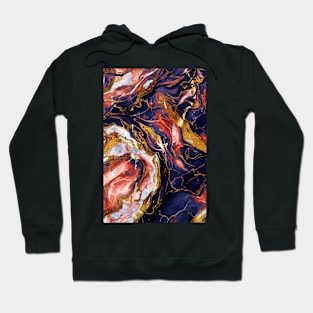 Blue Red Abstract Marble 3 Hoodie